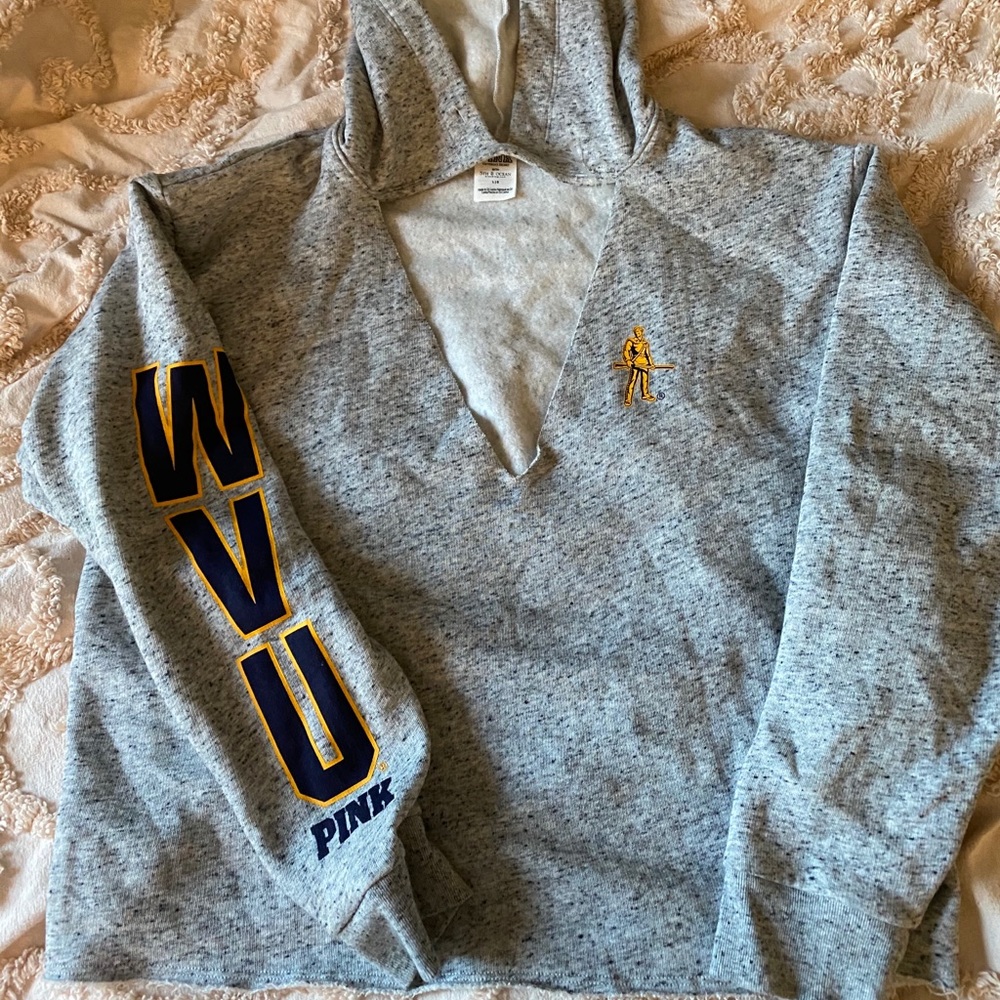 WVU Pink hoodie.
